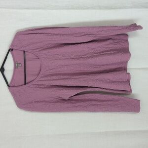 J. Jill Lavender Textured Long Sleeve Scoop Neck Top